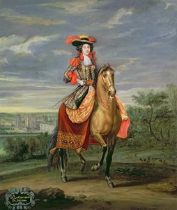 La Comtesse de Soissons Riding with a View of the Chateau de Vincennes by Jean Baptiste Martin
